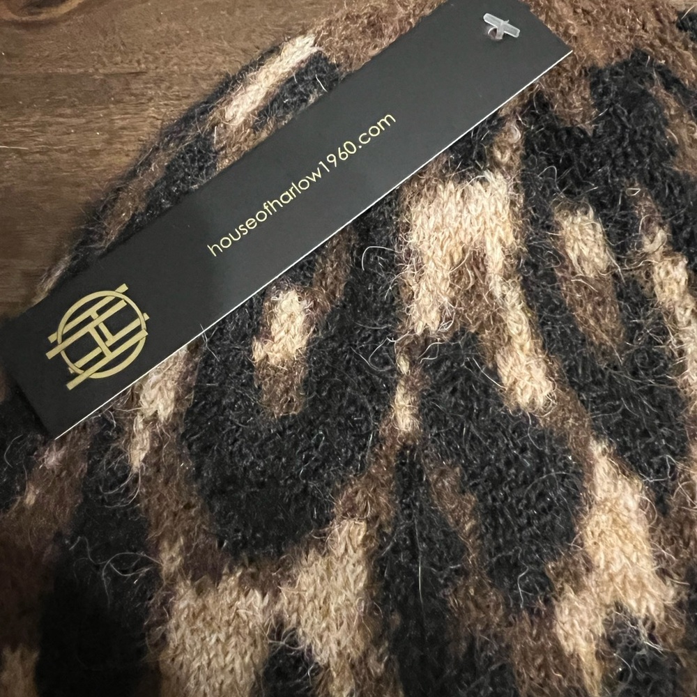 NWT House of Harlow 1960 Faux Fur Leopard print Hat - Picture 3 of 5
